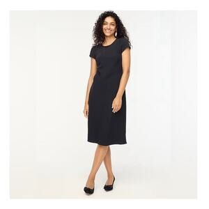 NWT J.Crew Short-Sleeve Midi‎ Slip Dress in Black Size 6
